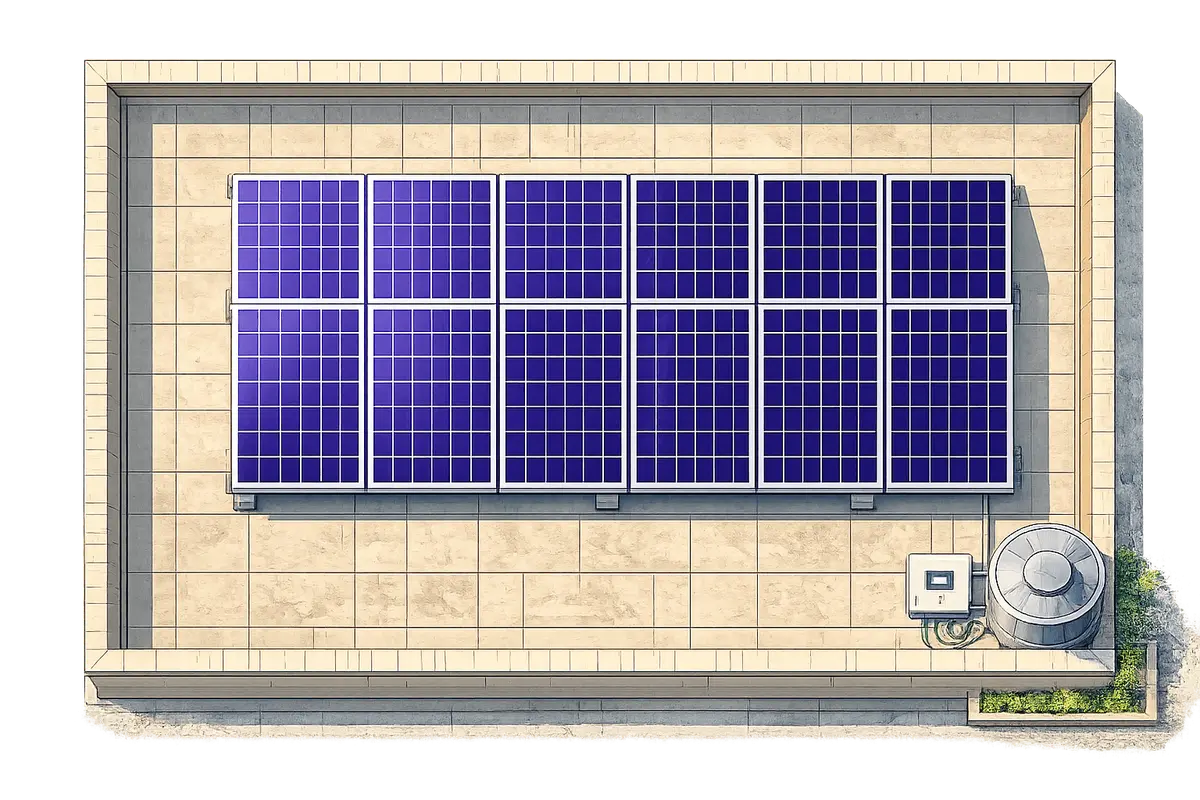 Dirty solar panels needing AMC maintenance