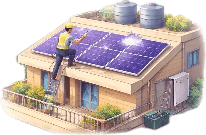 Solar Panel Cleaning in India: Why Dirty Panels Lose 20–30% Power — solar panel cleaning India | Bridgeway Solar Delhi NCR