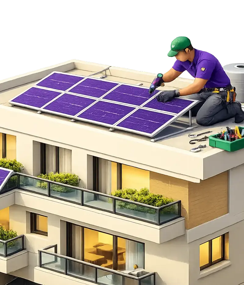 Solar Installation Process in India: Step-by-Step Guide (2026) — solar installation process India | Bridgeway Solar Delhi NCR