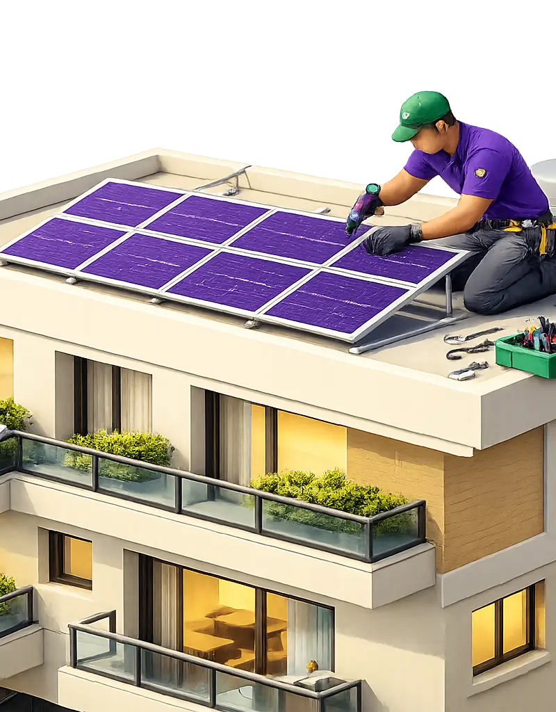 Solar Installation Process in India: Step-by-Step Guide (2026) — solar installation process India | Bridgeway Solar Delhi NCR